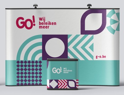 GO! Promotiemateriaal Gebogen Wand 4X3 Ontwerp 1