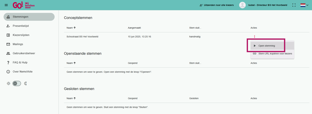 Stemming Openen Nemovote