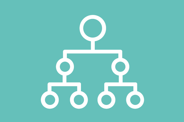 Lijntekening van een organogram