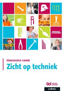 Boekomslag Met Een Collage Van Foto's En Pictogrammen Gerelateerd Aan Techniek, Titel 'Zicht Op Techniek