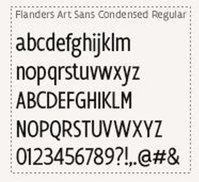 Voorbeeld van het lettertype Flanders Art Condensed Regular